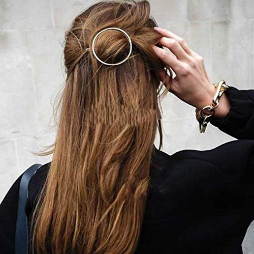 Aeyistry Minimalist Dainty Hair Clips For Women Hollow Geometric For Women And Girls On Any Occasion 2 Pcs 1 Gold And 1 Silver