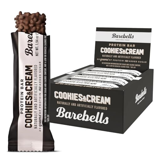 Barebells Protein Bars Cookies And Cream 12 Count 20G High Protein Treats Chocolate Nutrition Bar With 1G Total Sugars On The Go Breakfast