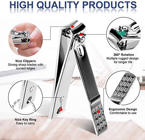 Manicure Set Pedicure Kit Professional 19 Pcs Nail Clipper For Men And Women Stainless Steel Sharp Cutter Grooming Nose Hair Scissors Black