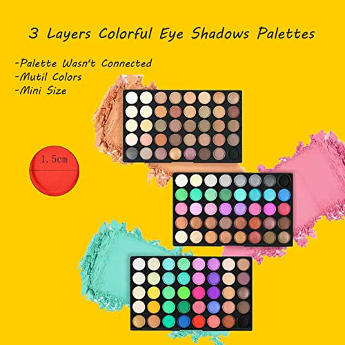 Veronni 120 Vivid Colors Mini Eyeshadow Palette Matte And Shimmer Professional 3 Layers Bright And Warm Colorful Eye Shadow Palette Makeup
