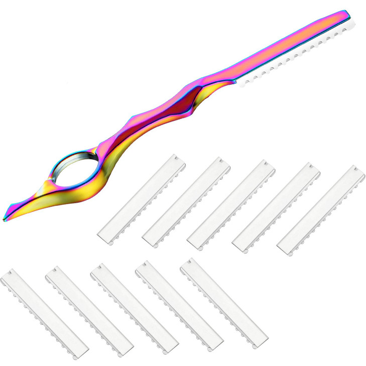 Mudder 11 Pcs Hair Razor For Cutting Thinning Styling Comb Vivid Neon