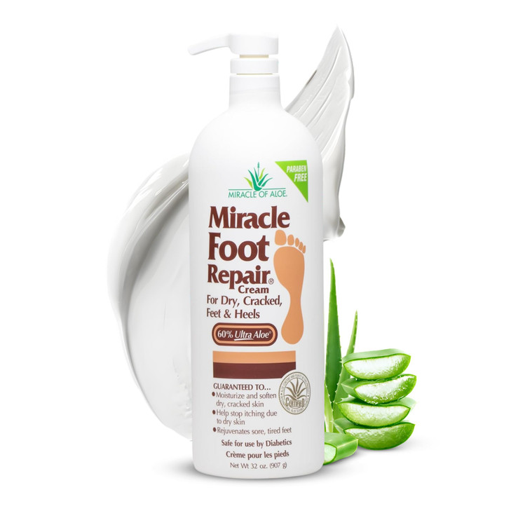 Miracle Foot Repair Cream 32 Oz Aloe Foot Cream For Dry Cracked Feet
