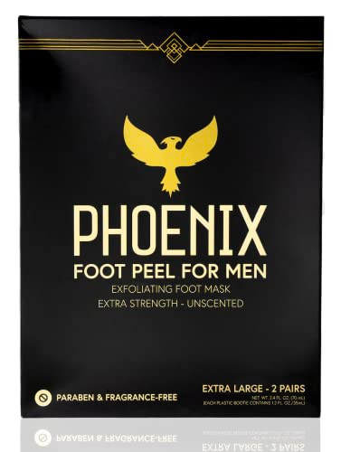 Pack Of 2 Phoenix Foot Peel For Men Extra Large Extra Strength Exfoliating Dry Feet Treatment Callus Remover Unscented Paraben And Fragrance