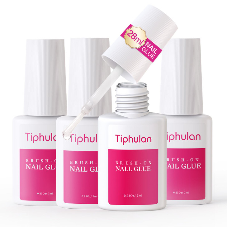 Tiphulan Super Strong Nail Glue For Press Ons And Nail Tips 4 Tubes
