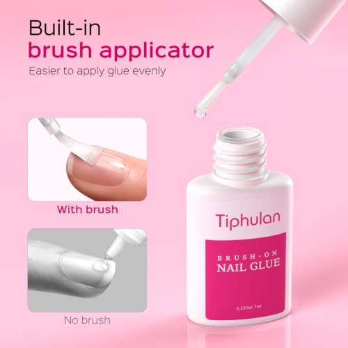 Tiphulan Super Strong Nail Glue For Press Ons And Nail Tips 4 Tubes