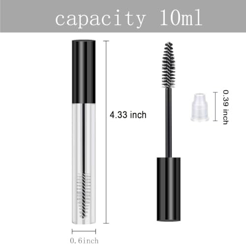 100Pcs Empty Mascara Tube With Wand 10Ml Eyelash Cream Container Bottle