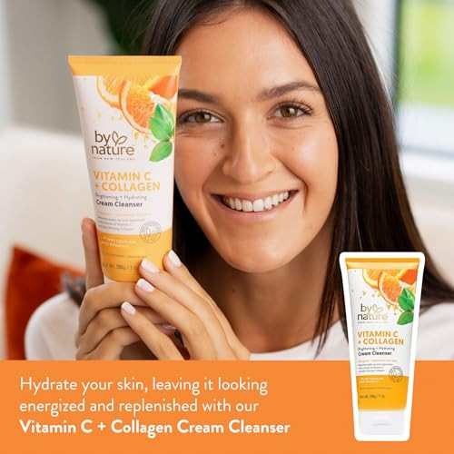 By Nature Vitamin C Plus Collagen Face Cream Cleanser 7 Oz