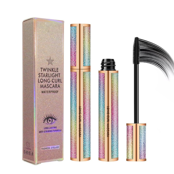 4D Silk Fiber Lash Mascara Natural Smudge Proof And Waterproof Black Thickening Lengthening No Clumping Fuller Lashes Lasting All Day 1 Tube