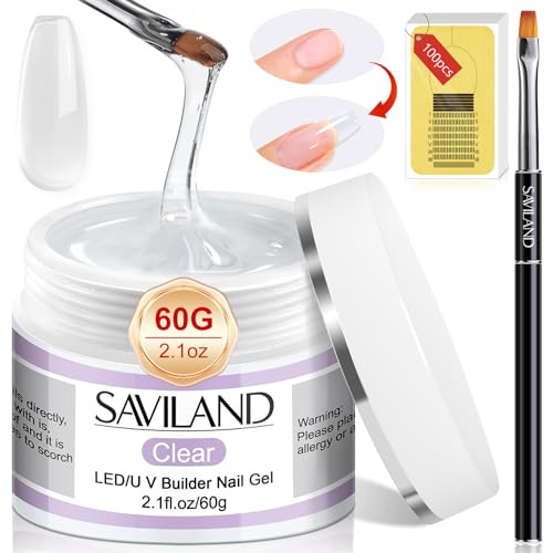 Saviland Builder Nail Gel Kit 60G Nail Strengthen Nail Art Manicure Set