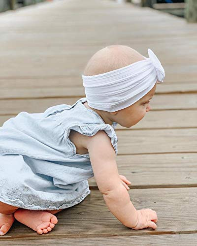 Toptim Baby Girl Bows Nylon Headbands Jacquard Design For Newborn Infant Toddler Little Girls 16 Pack