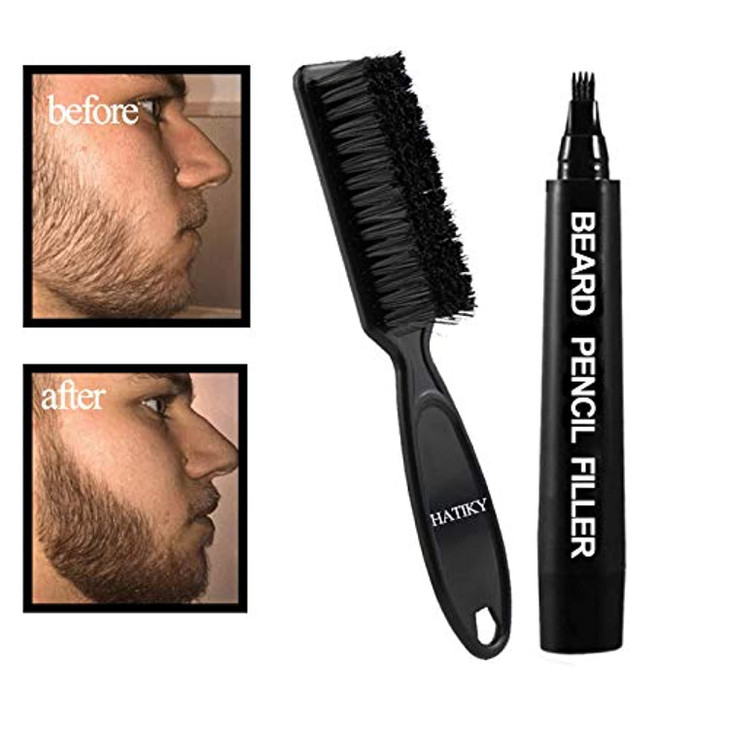 Hatiky Beard Pencil Filler For Men Water Proof And Sweat Proof Long Lasting Beard Pen With A Micro Fork Tip Applicator Creates Natural