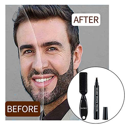 Hatiky Beard Pencil Filler For Men Water Proof And Sweat Proof Long Lasting Beard Pen With A Micro Fork Tip Applicator Creates Natural