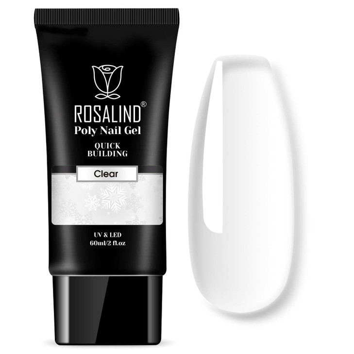 Rosalind Clear Poly Nail Gel 2Oz Builder Enhancement Nail Extension Gel