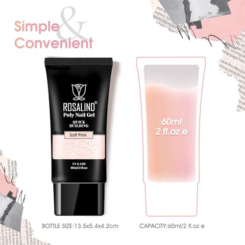 Rosalind Pink Poly Nail Gel 2Oz Builder Enhancement Nail Extension Gel