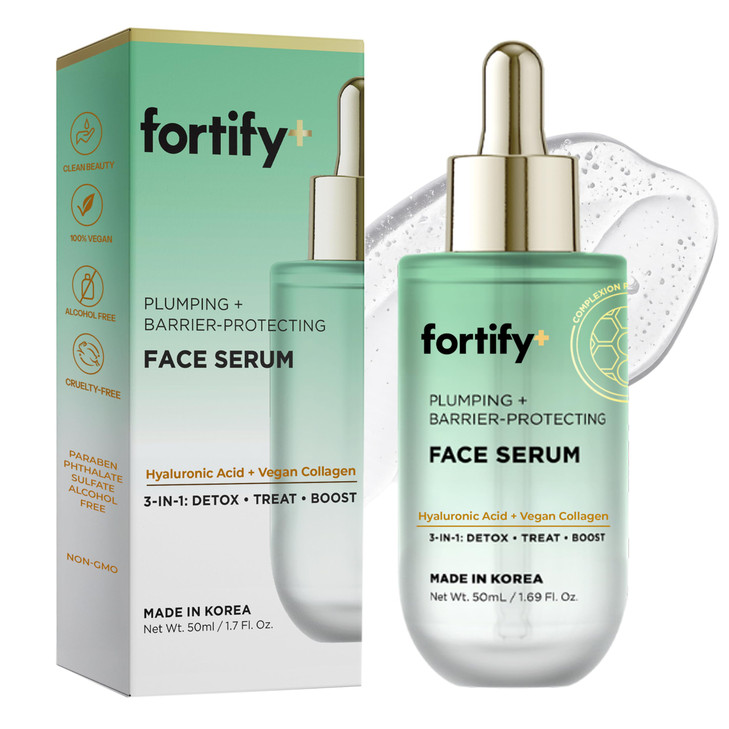 Fortify Skincare Hyaluronic Acid Serum For Face With Collagen 3 In 1 Detox Treat Boost Hydrating Firming Anti Aging Serum Dermatologist