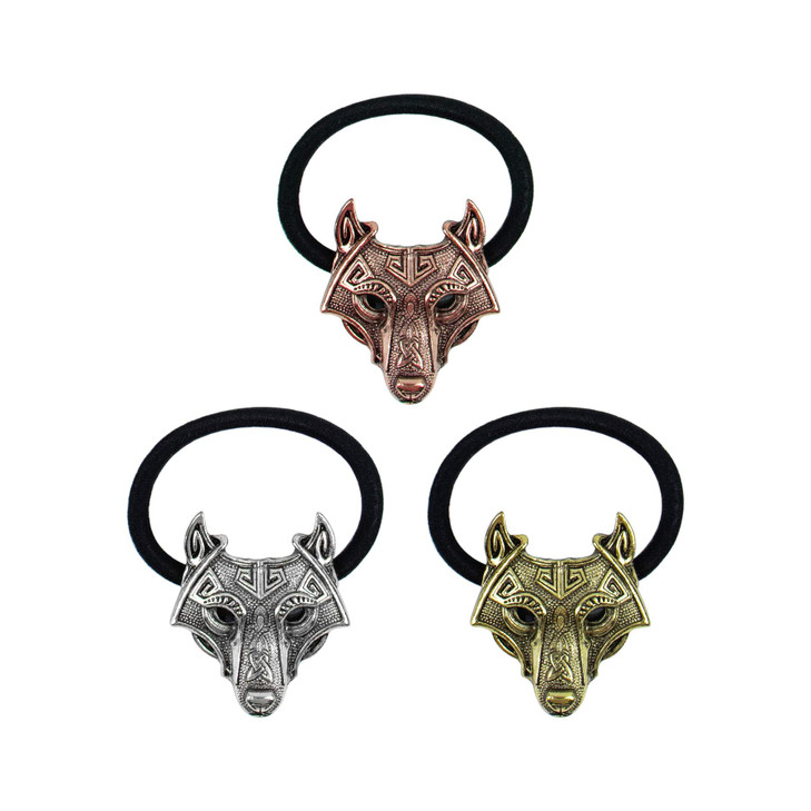 Auear Brushed Metal Expandable Hair Cuff Ponytail Holder Elastic Tie For Women Thick Rings Set 3 Pcs Style 7