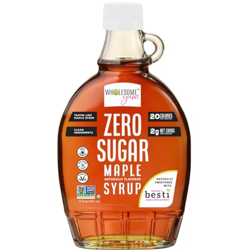 Wholesome Yum Zero Sugar Maple Syrup Monk Fruit Allulose Keto Maple Syrup