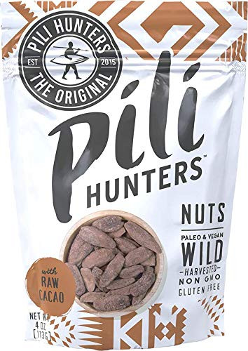 Pili Hunters Wild Sprouted Pili Nuts Raw Cacao 4 Oz Bag Vegan Snack For Low Carb Energy Gluten Free Superfood As Seen On Shark Tank
