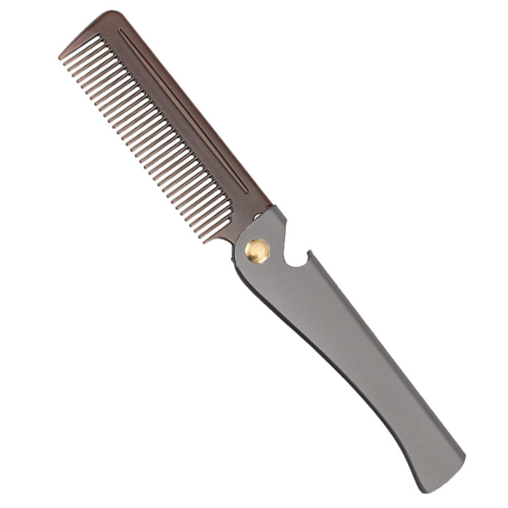 Avenoir Stainless Steel Folding Pocket Comb Black