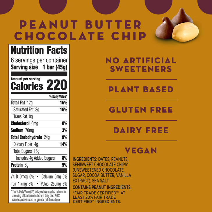 Larabar Peanut Butter Chocolate Chip Fruit And Nut Bars 6 Ct 9.6 Oz