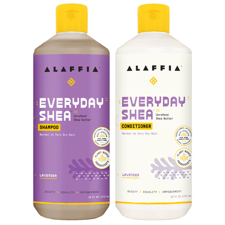 Alaffia Everyday Shea Shampoo And Conditioner Set Lavender 16 Oz Ea