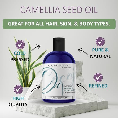 Dr Joe Lab Organic Camellia Seed Oil Japanese Natural Cold Pressed Non Gmo Carrier 1 Oz Glass Bottle For Skin Hair Nails Body Facial Hair