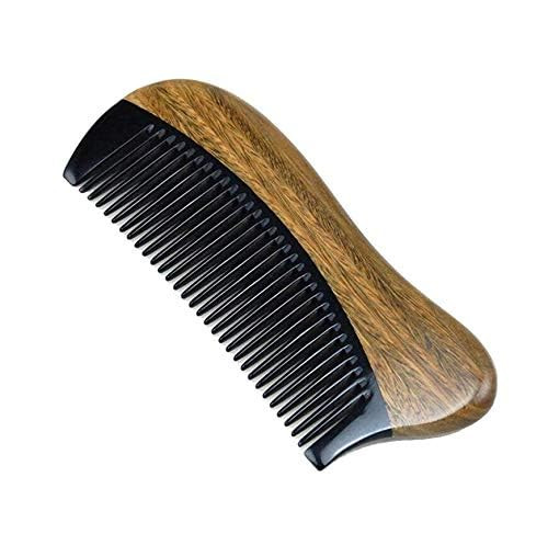 Exquisite Natural Ox Horn Pocket Hair Comb Natural Green Sandalwood Buffalo Horn Comb 100 Percent Handmade Premium Quality Anti Static Comb