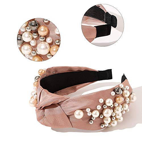 Ivyu Headbands Knotted Pearl Diademas Para Mujer De Moda Hair Accessories Hairbands For Girls No Slip Fashion Cute Top Knot Headband Gift