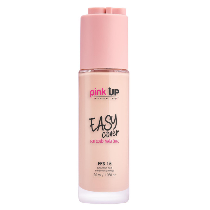 Pink Up Easy Cover Liquid Makeup Medium Coverage With Spf 15 Water Based And Alcohol Free Makeup Foundation Lightweight Texture Light Shade