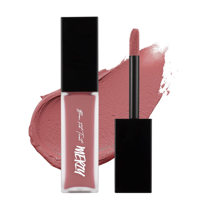 Merzy Blur Fit Velvet Tint High Pigment Lip Tint With Comfortable Matte Finish Long Lasting Smudge Free Buildable Color Bt5 Hush Rose 0.21
