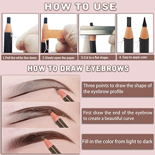 6 Piece Dark Brown Waterproof Eyebrows Pencil Tattoo Makeup And Microblading Supplies Kit Permanent Eye Brow Liners In 5 Colors Waterproof