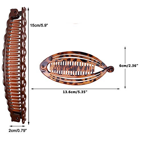 Aaiffey 4Pcs Banana Hair Clips Vintage Clincher Combs Tool For Thick Curly Hair Accessories Fish Shape Ponytail Holer Claws Grips Clamp Clip