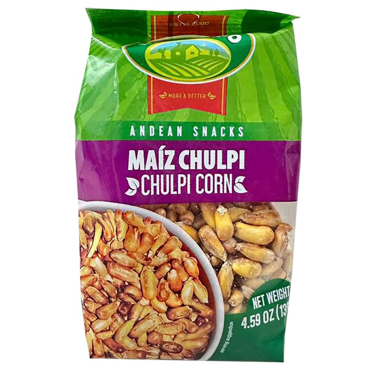 Del Campo Andean Snacks Salted Crunchy Chulpi Corn Maiz Chulpe Frito Salado 4.59 Oz. Pack Of 2 Product Of Peru