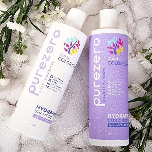 Purezero Clean Color Care Hydrating Shampoo And Conditioner Set Toning Balance For Color Treated Hair Hydrate Dry Hair Zero Sulfates