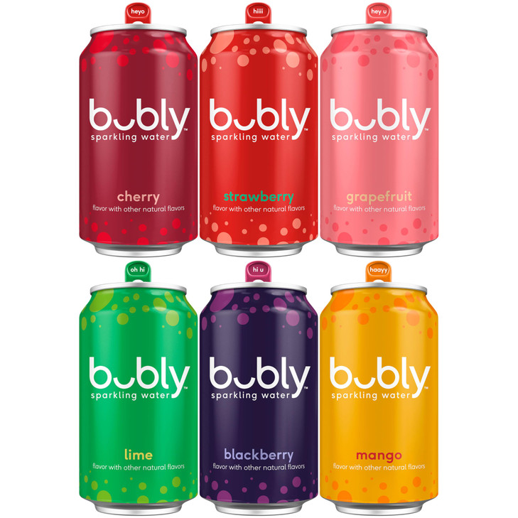 Bubly Sparkling Water 6 Flavor Variety Pack 12 Fl Oz Cans Pack Of 18