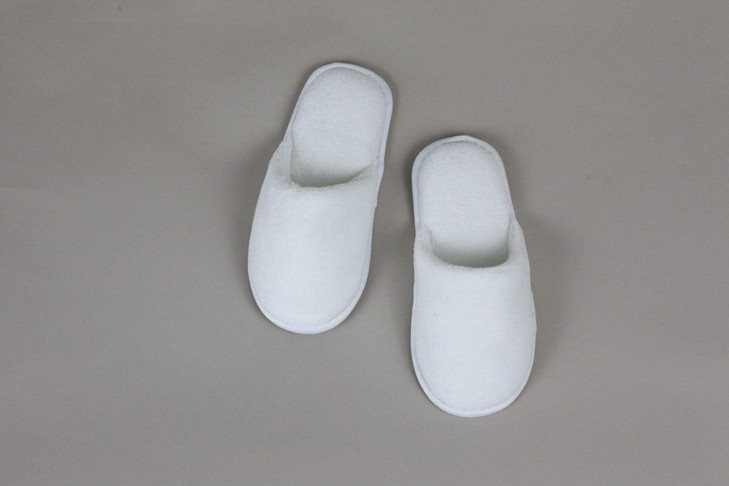 Down Etc Closed Toe Slide Spa Slippers Kids White
