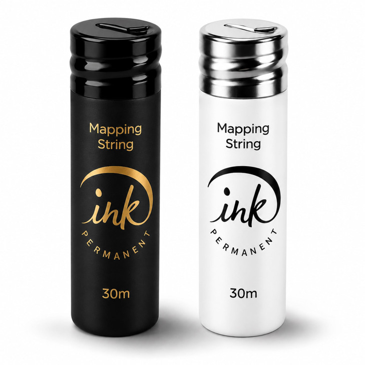 Ink Permanent Black And White Brow Mapping String 2 X 100 Ft Bottles 60 M Pre Inked String For Permanent Makeup And Microblading Supplies