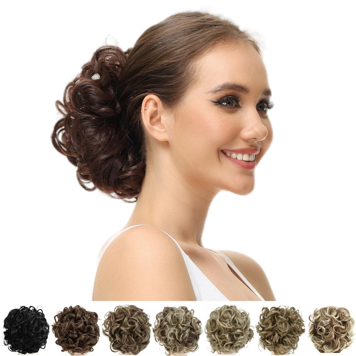 Yamel Messy Bun Scrunchie Chignon Hair Piece For Women Dark Brown
