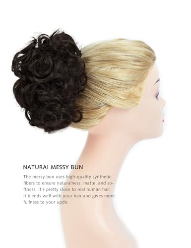 Yamel Messy Bun Scrunchie Chignon Hair Piece For Women Dark Brown