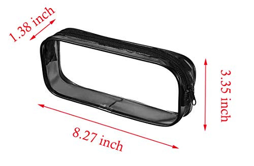 2 Pcs Cosmetic Pouch Bag With Zipper Transparent Waterproof Pvc Pencil Case