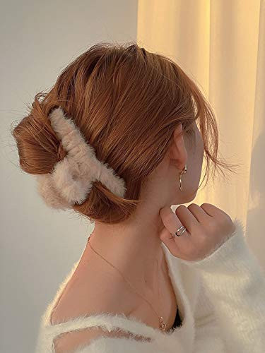 Plush Hair Claw Clips Big Hair Clips For Thick Hair Hair Clips For Women Hair Accessories Large Hair Clips For Girls Cute Colorful Fashion