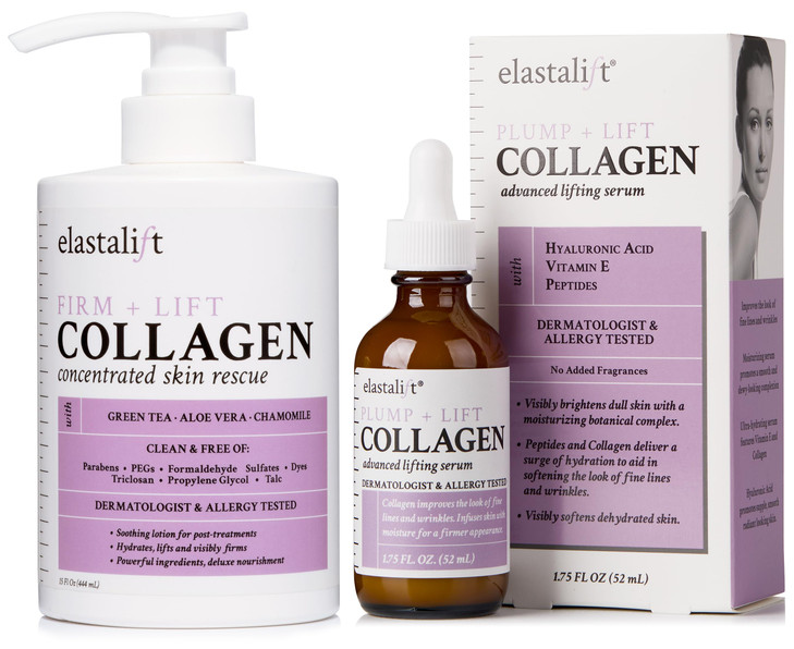 Elastalift Collagen Serum For Face Plus Body Cream And Face Moisturizer Skin Care Bundle Face Serum Plus Body Lotion For Skin To Lift Plump