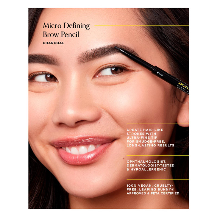 Arches & Halos Micro Defining Brow Pencil - For a Fuller and More Defined Brow- Dual Ended Pencil with Brush - Vegan and Cruelty Free Makeup - Charco