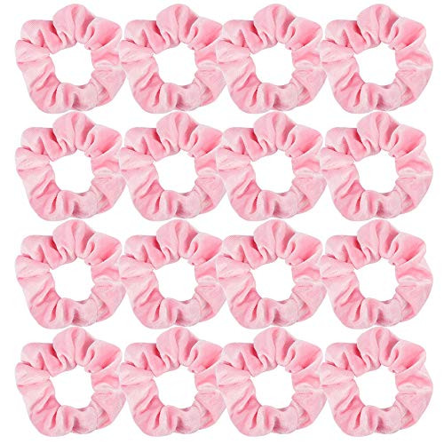 Semato 16 Pcs Velvet Pink Scrunchies For Hair Galentines Gifts Hair Ties Ropes For Women And Girls Hair Accessories