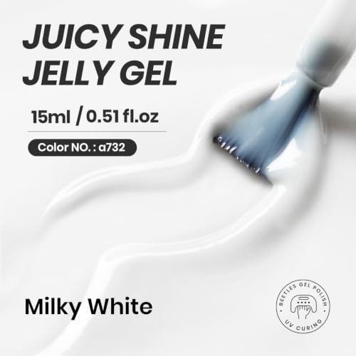 Beetles Milky White Gel Nail Polish 15Ml Neutral Jelly Nude Nail Polish