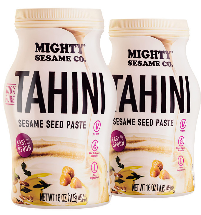 Mighty Sesame Co. Sesame Tahini Paste 16Oz 2 Pack Rich And Creamy Tahini Sauce For Hummus Just One Ingredient Keto Friendly Vegan Plant