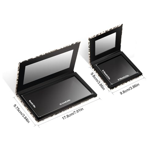 2 Packs Leopard Magnetic Makeup Palette Empty With Spatula And Metal Stickers 18 Pan And 9 Pan Empty Eyeshadow Palette For Travel Diy