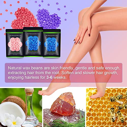 Wax Beads For Hair Removal 10.5 Oz 300 G Auperwel Hard Wax Beads For Sensitive Skin Brazilian Face Bikini Eyebrow Legs Painless Waxing Beads