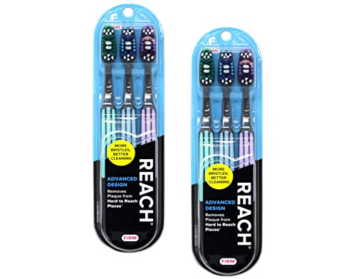 Reach Advanced Design Firm Toothbrushes Colors May Vary 3 Count Pack Of 2 Total 6 Toothbrushes