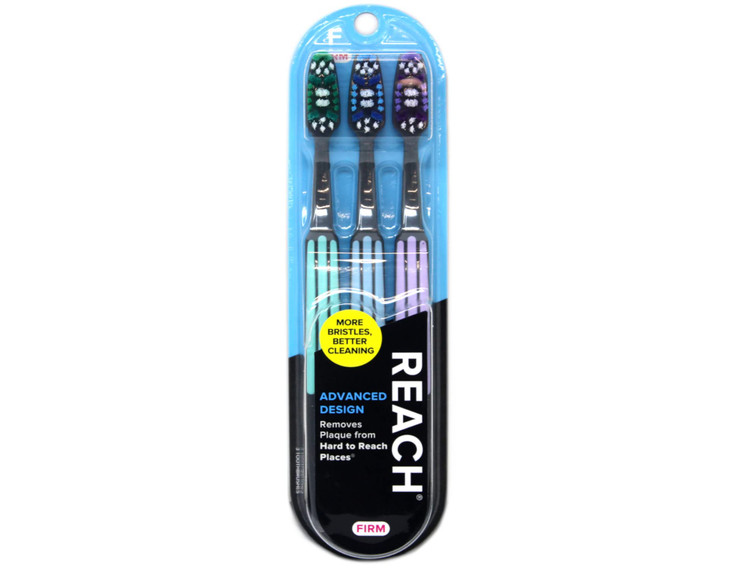 Reach Advanced Design Firm Toothbrushes Colors May Vary 3 Count Pack Of 2 Total 6 Toothbrushes